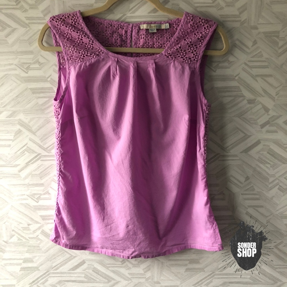 Boden Pink Crocheted Sleeveless Top